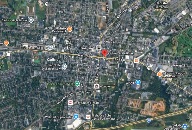 Mechanicsburg, PA Map - Marroquin Exteriors Map of Mechanicsburg, PA